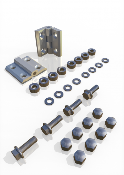 Door hinge set for hinged door HYGIENEFENCE®