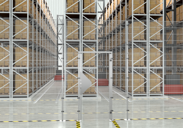 GRID WAND VOOR OPSLAG & LOGISTIEK, modulair systeem ECONFENCE® BASIC LINE ZINC HOOGTE 3000MM