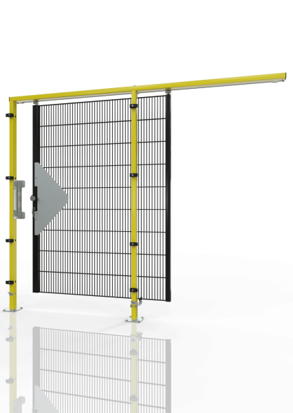 SINGLE SLIDING DOOR FOR MACHINE GUARDING TS01 ECONFENCE® BASIC LINE 1200x2200 RAL1021-9005